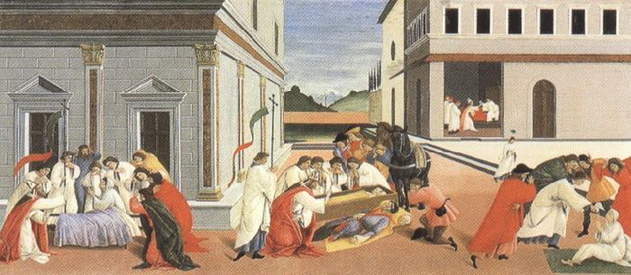 Sandro Botticelli Three miracles of St Zanobius reviving the dead (mk36) France oil painting art